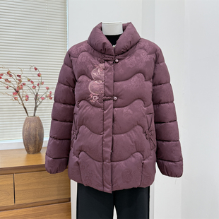 中年妈妈冬装 加绒棉衣外套 加厚棉服洋气中老年人棉袄女秋冬奶奶款