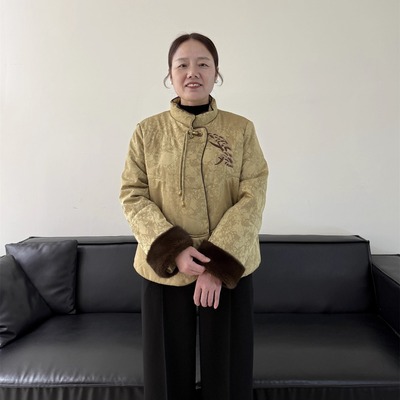 中老年女装冬季短款保暖棉衣外套