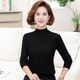 针织衫 长袖 半高领上衣中老年人女装 春秋打底衫 妈妈秋装 修身 大码