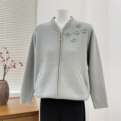 妈妈秋冬装毛衣洋气开衫打底衫