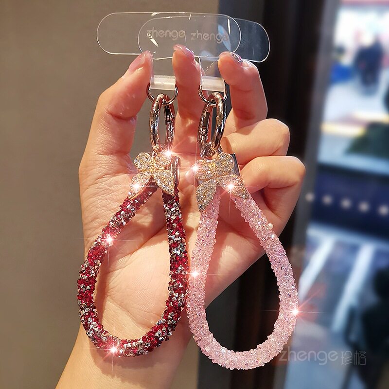 指环手机挂绳ins女款超好看闪钻蝴蝶吊坠挂件饰品精致小众高级感