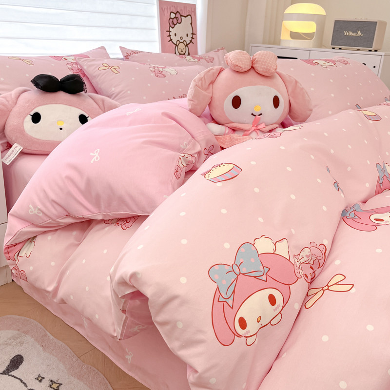 美乐蒂公主风全棉四件套纯棉被套儿童女孩房床品宿舍卡通三件套4