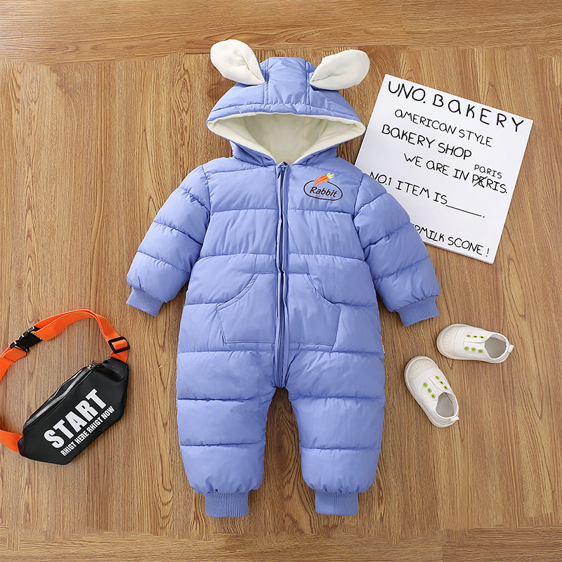 三折品牌清仓撤柜婴幼儿秋冬季宝宝爬服连体衣羽绒棉加厚哈衣保暖