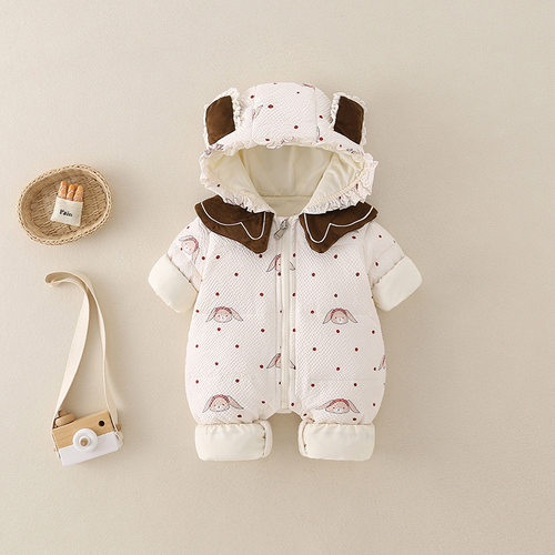 【三折专区】品牌折扣店撤柜秋冬季女宝宝新生儿羽绒连体衣外出服