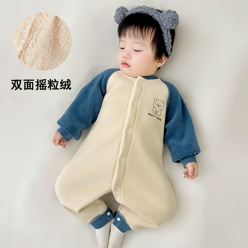 三折品牌清仓撤柜婴幼儿秋冬宝宝加厚保暖外穿哈衣加绒连体衣衣服