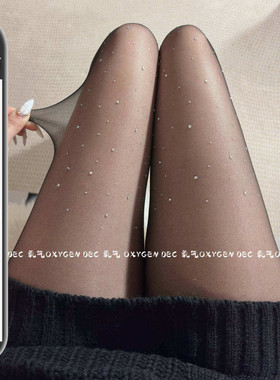 DEC闪钻腿精 超薄亮钻闪光白色丝袜纯欲亮片银丝黑丝袜性感连裤袜