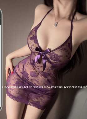 DEC视觉盛宴 御姐感蕾丝网纱睡衣纯欲性感吊带睡裙女款2025新款夏