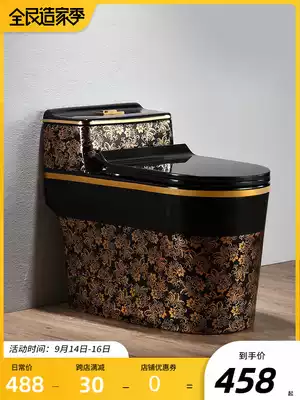 Home toilet siphon black gold color luxury new Chinese retro pumping personality creative ceramic seat toilet toilet