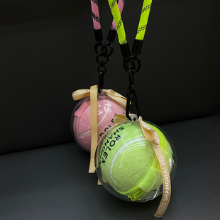 上海劳力士大师赛网球毛绒挂件可爱包挂饰创意手工毛绒球挂链装饰