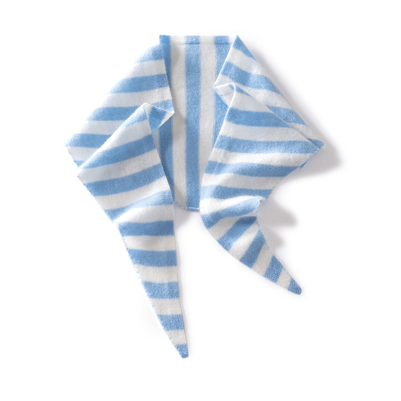 山羊绒彩条三角巾春秋保暖小披肩围巾女韩版时尚百搭冬天护颈围脖