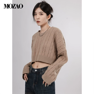 新款 「MOZAO」温柔风毛衣针织衫 女2023春季 韩系ins风穿搭短上衣
