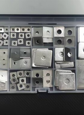 107pcs不锈钢304四方平垫 方形平垫套装M3-M14十五个规格组合