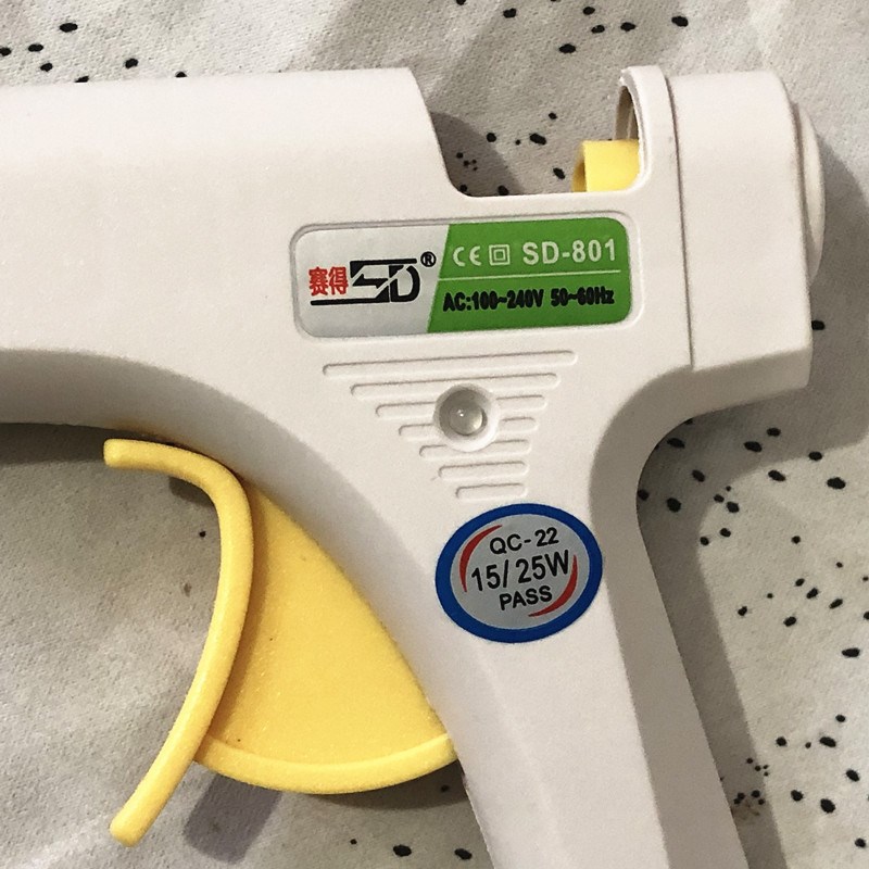 【调温小胶枪15-25W白色热熔z胶枪 SD801 手作DIY热溶枪