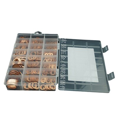 355pcs 紫铜垫片垫圈组合Copper washer 紫铜平垫圈盒装套装