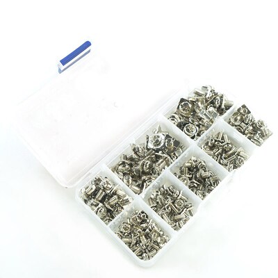 170pcs 碳钢镀镍方垫二组合螺丝 接线端子螺丝M3M3.54M5组合套装