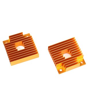 3D打印机 mk8喷头散热片40*40*11MM金色 DIYi3套件挤出机配件开孔