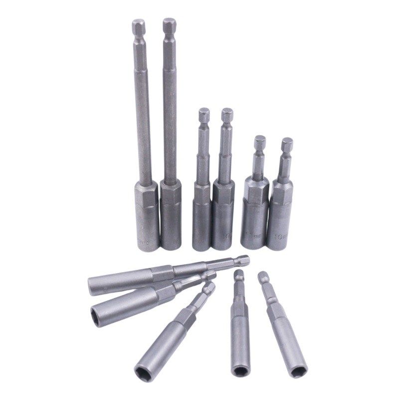 1/4加深无磁风批套筒q 气动加深套筒内六角风批头螺母快速套筒工