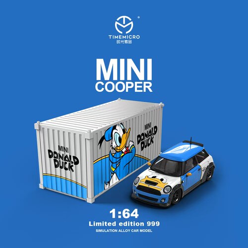 TM1:64 宝马MINI COOPER 唐老鸭 仿真合金汽车模型 收藏摆件礼品