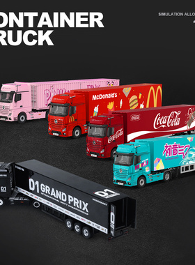 TM 潮艺1:64斯堪尼亚 奔驰货柜车海湾石油 Spoon仿真合金汽车模型