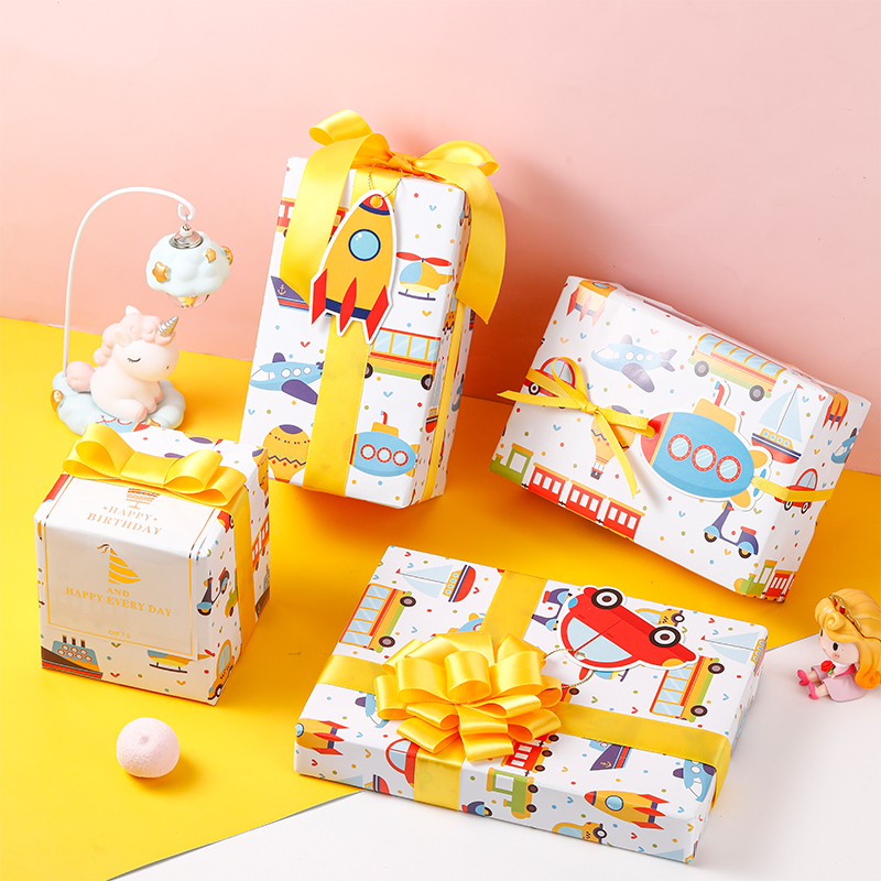 生日礼物大尺寸包装纸儿童节卡通节日礼品礼盒玩具纸书皮纸
