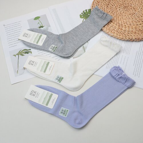 夏季薄款桑蚕丝堆堆袜女透气防臭