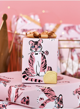 虎年新年包装纸 爱老虎油情侣表白送女朋友男朋友情人节礼物包装