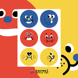 独角鲸原创插画扮鬼脸贴纸 儿童生日情侣女友男友礼物 装饰不干胶