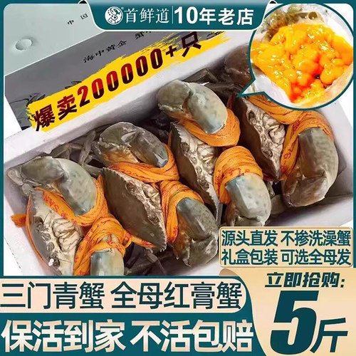 源头直发保活到家三门青蟹