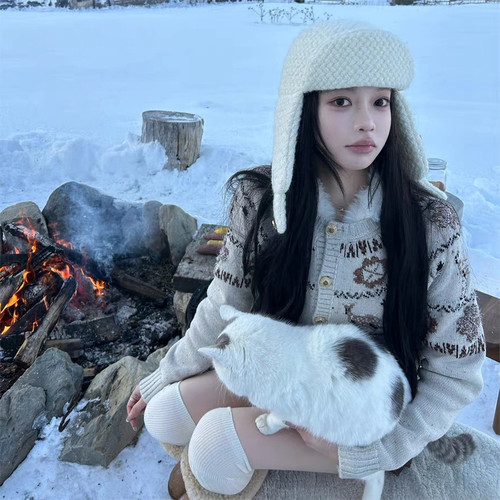 樊樊「圣诞小麋鹿」25N重工小鹿针织开衫+25N重工小鹿针织套头衫