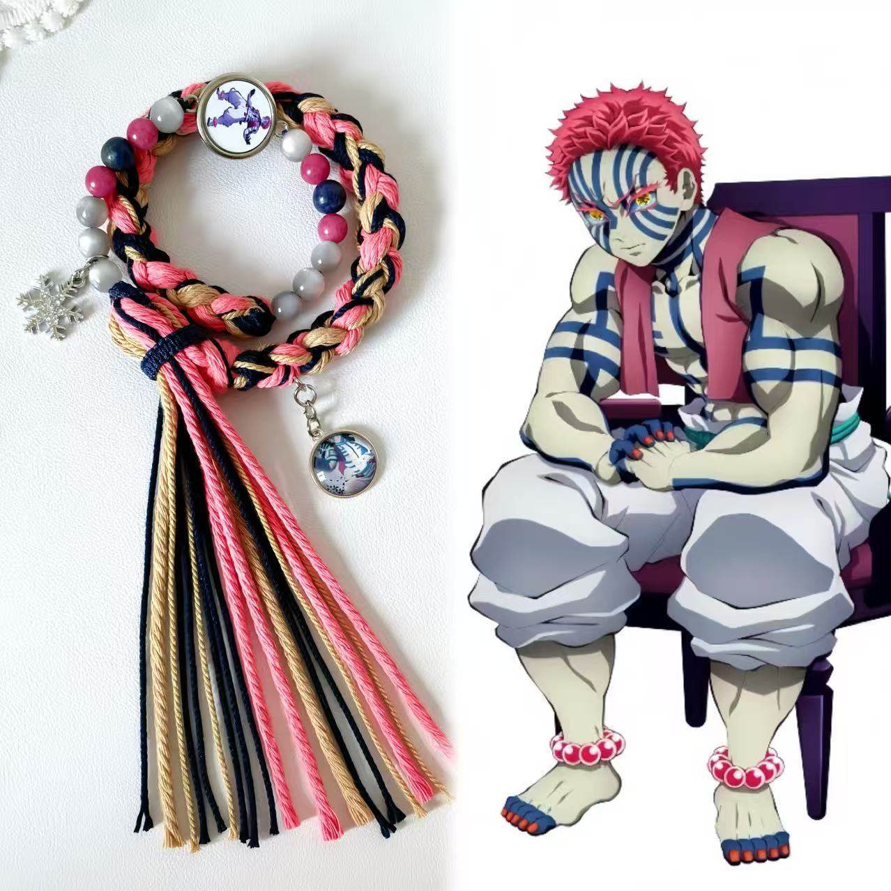 鬼灭之刃周边双圈轮回手绳猗窝座蝴蝶忍富冈义勇印象手链首饰礼物