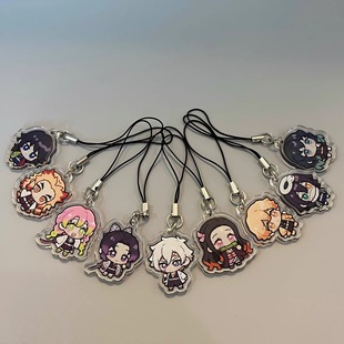 鬼灭之刃周边手机链时透无一郎富冈义勇亚克力书包挂件手机挂绳