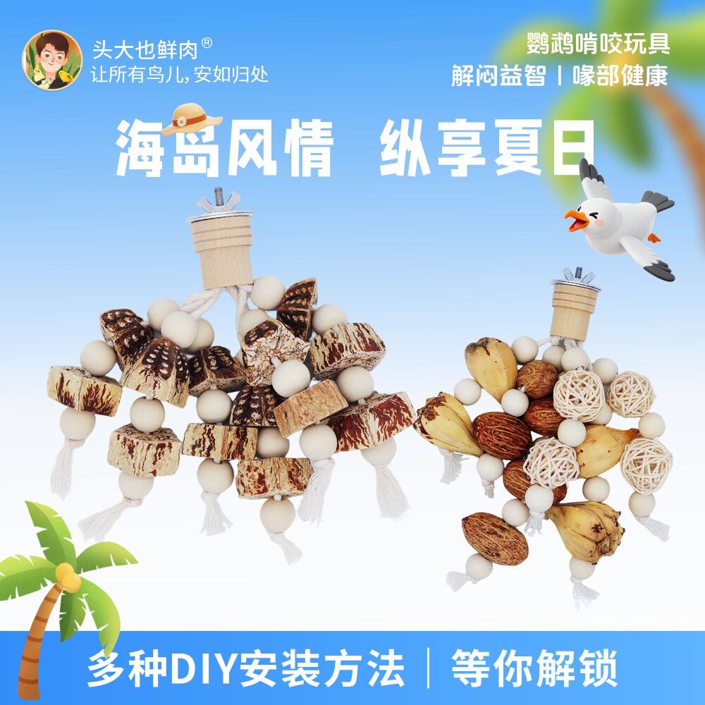 头大也鲜肉·夏日海岛风情系列·杨桃果柳安果山菠萝天然啃咬玩具
