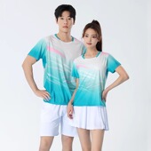 上衣速干透气乒乓球网球运动服定制夏 情侣款 羽毛球服男女套装 短袖