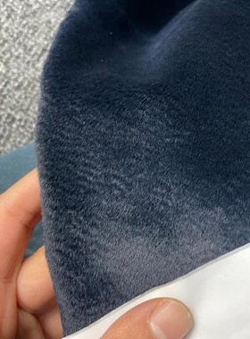澳大利亚进口头层袋鼠皮手工diy藏蓝色皮毛一体 厚度1.3mm软YY022