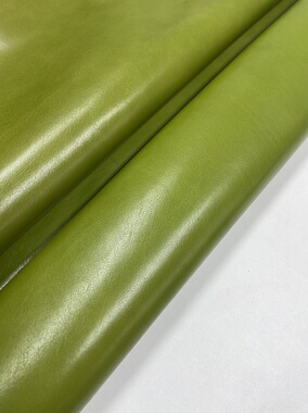 阳光手工diy皮料 意大利进口绿色植鞣三边直 手感微挺 厚度1.2mm