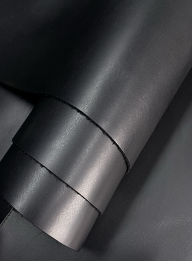 阳光皮料 进口头层ISA黑色油蜡皮 手感中挺 厚度1.5mm手工diy皮料