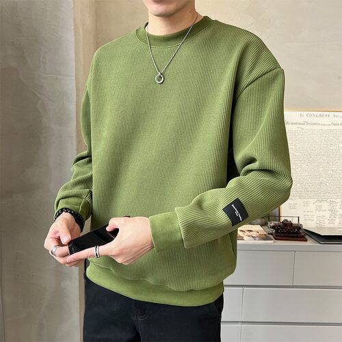 条纹卫衣男潮牌肌理纹