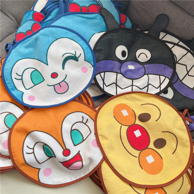 外贸 面包超人细菌小子蓝精灵卡通大脸可挂擦手巾 小毛巾全棉吸水