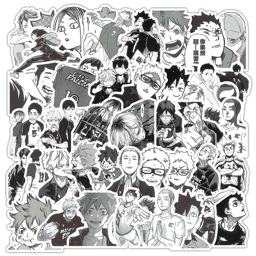 礼盒100张排球少年贴纸diy日漫周边手账素材文具盒手机装饰小贴画