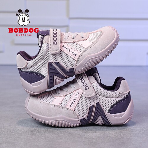 巴布豆童鞋女童鞋子2026年新款德训鞋春季女孩透气网面软底跑步鞋