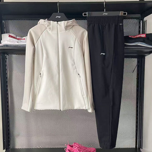 李宁加绒保暖防泼水运动风衣套装