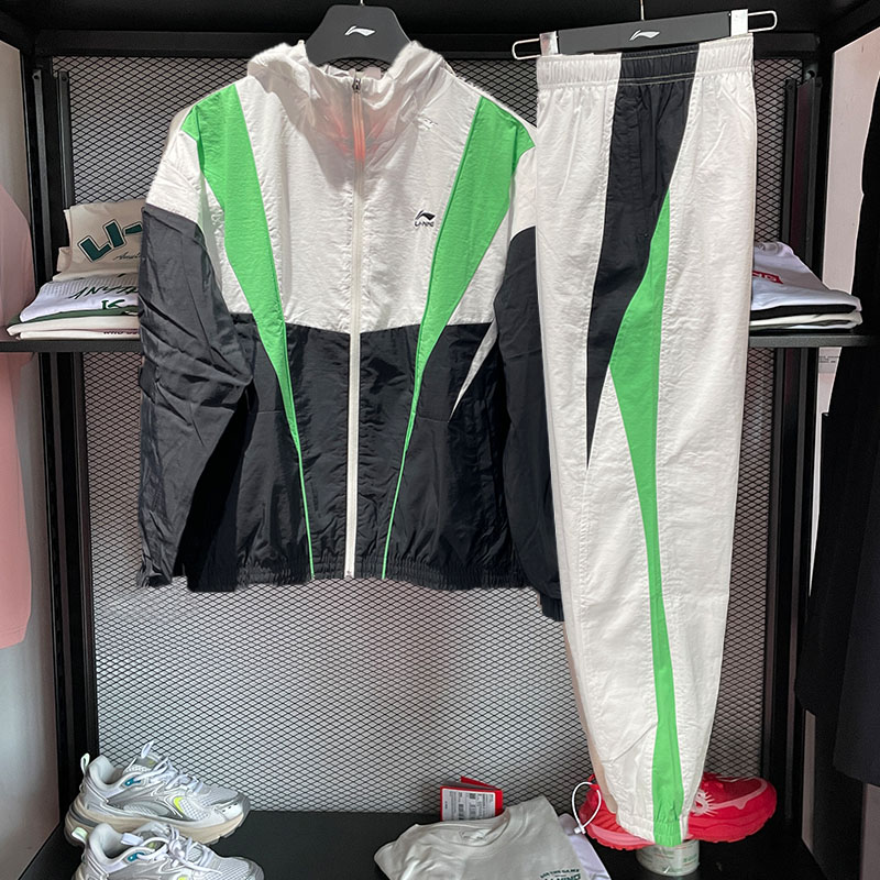 李宁男女团购运动套装2024年春季新款防泼水运动休闲套装AFDU033