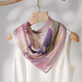 古风薯莨丝巾妈妈真丝小方巾系脖纱巾春夏桑蚕丝围巾女士薄款 披肩