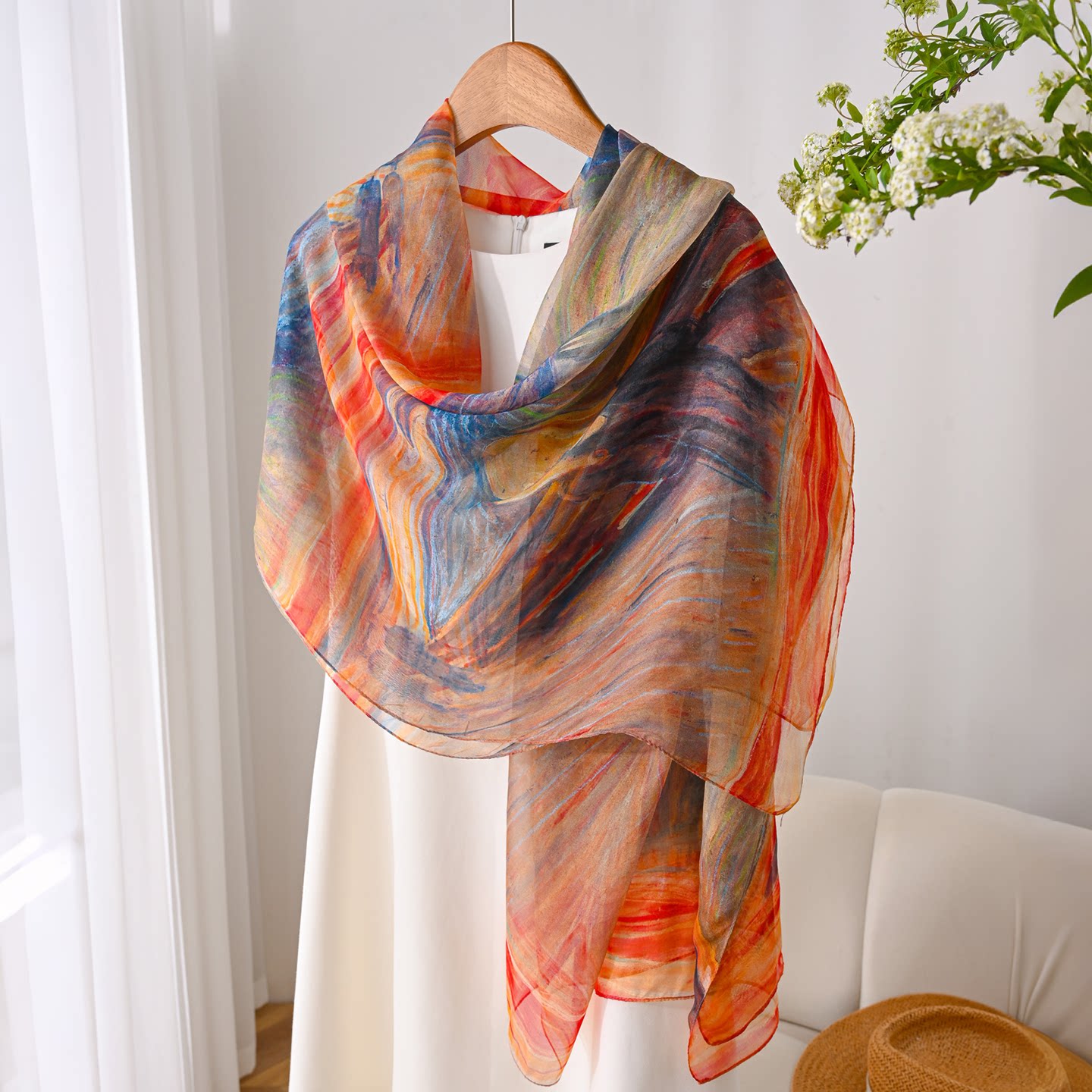 真丝丝巾女士2026新款桑蚕丝围巾夏季薄款妈妈高端防晒大披肩纱巾