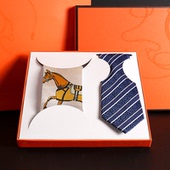 马年送礼礼盒套装 真丝丝巾男领带女方巾定制logo公司礼品杭州丝绸