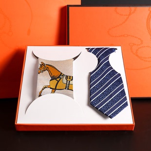 马年送礼礼盒套装真丝丝巾男领带女方巾定制logo公司礼品杭州丝绸