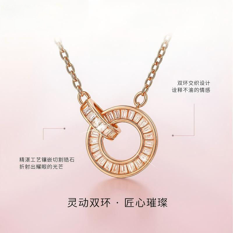 玫瑰金罗马圆环项链简约时尚复古个性日韩潮流项饰女颈链