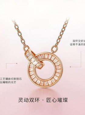 玫瑰金罗马圆环项链简约时尚复古个性日韩潮流项饰女颈链