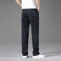 Summer light and light-colored Tencel jeans for men, loose straight stretch casual wide-leg long pants from Xintang, Guangzhou thumbnail 5