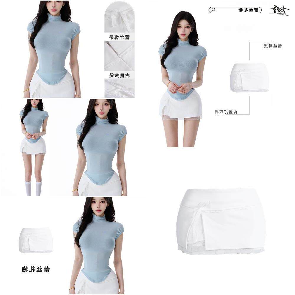 龙牙童推荐【蕾丝礼物】显瘦遮屁股半身裙子修身春夏防走光辣妹性